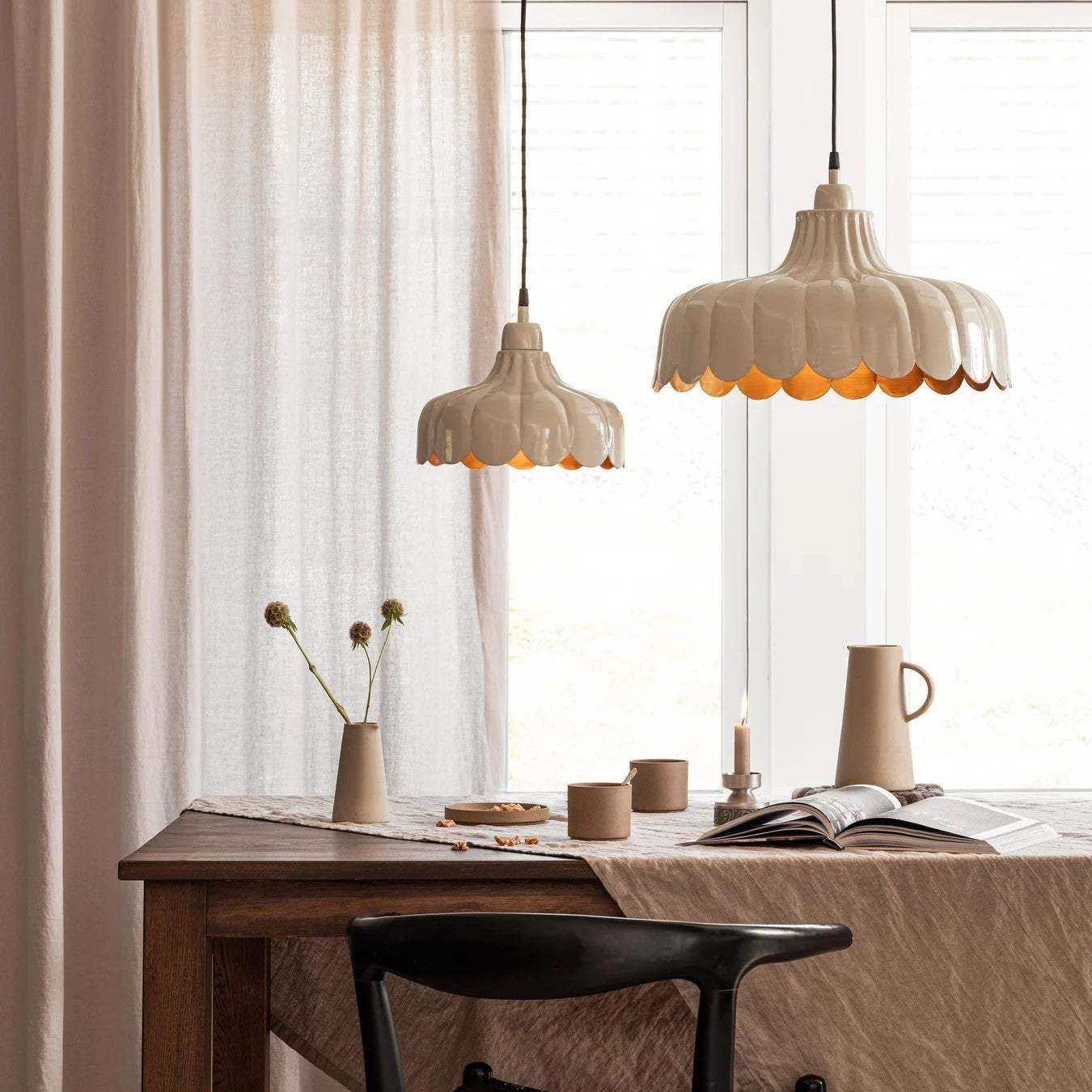 Fönster/ taklampa Wells 24 cm, beige