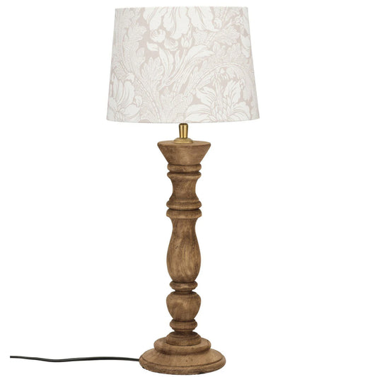 Bordslampa Lodge med lampskärm Acanthus beige 59 cm