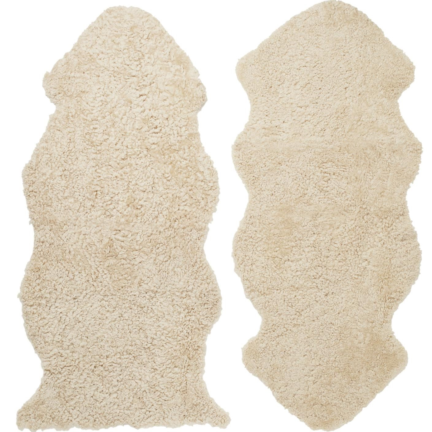 Curly fårskinn beige moonlight, large 1-pack